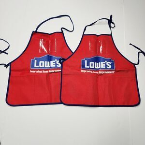 Lot Of 2 Lowes Workshop Kids Pocket Aprons Red Build & Grow Little Builder